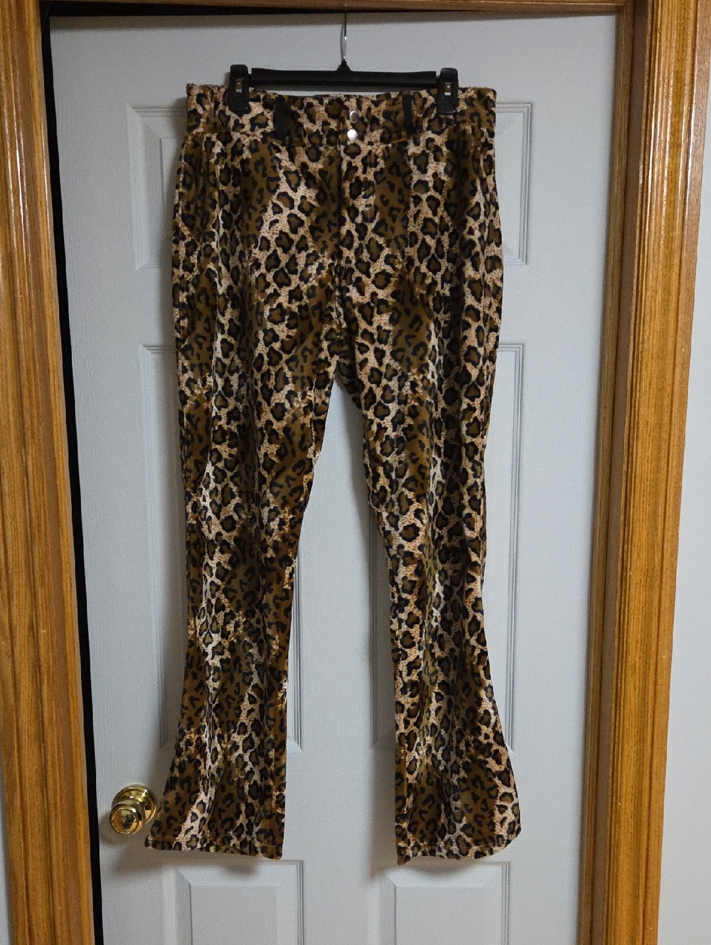 Leopard Print Boot Cut Pants - Vintage
